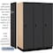 Salsbury Industries 1 Tier Designer Locker, 54"Wx76"Hx24"D, 3 Door, Black 18-21364BLK - alternate 2